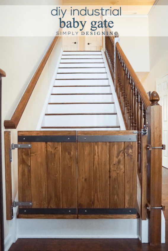 Industrial DIY Baby Gate - this is such a fun and beautiful way to add a baby gate to your stairs and still have it blend in with your home