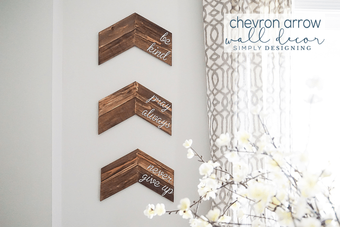 Customizable Chevron Arrow Wall Decor - I love how you can customize this for your own family