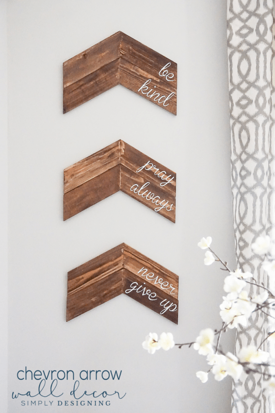 Customizable Chevron Arrow Wall Decor - this is a really simple home project and a great way to add a custom sign to your home