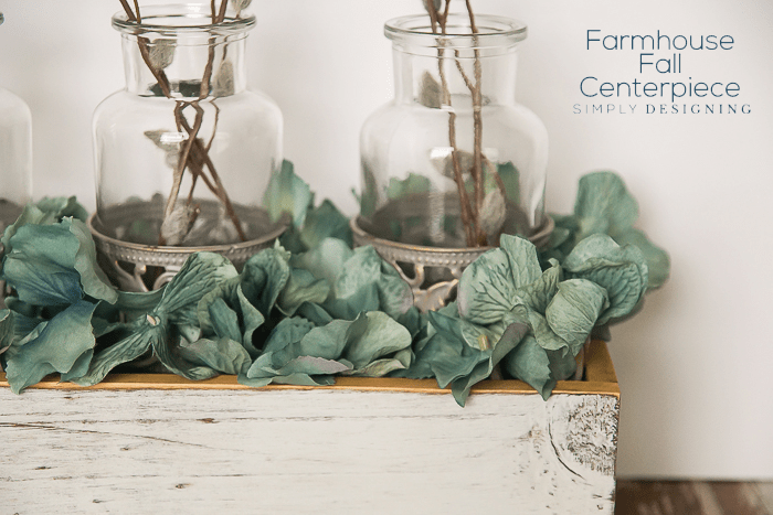 Farmhouse Fall Centerpiece with hydrangea