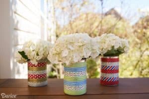 tin can washi tape craft Washi Tape Tin Can Vases 3 Farmhouse Fall Centerpiece