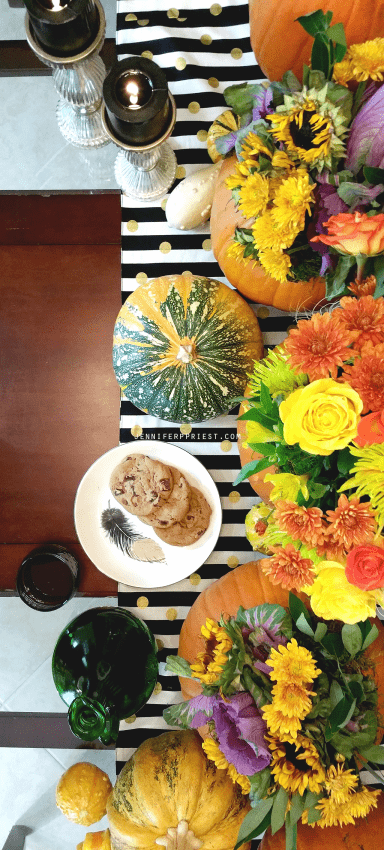 Pumpkin Centerpiece with Fresh Flowers by Jennifer Priest