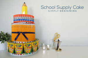 School Supply Cake School Supply Cake 3 Monster Eye Topiary