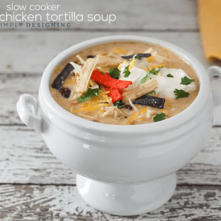 Slow Cooker Creamy Chicken Tortilla Soup