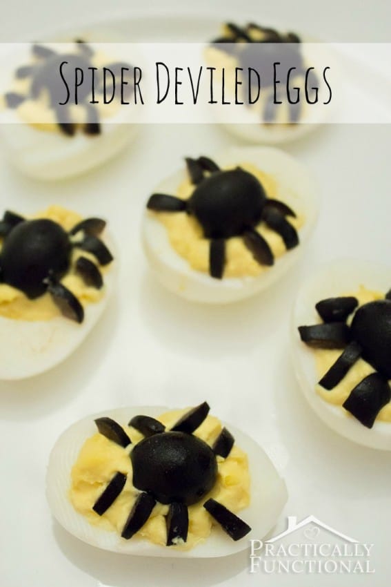 Spider Deviled Eggs by Practically Functional