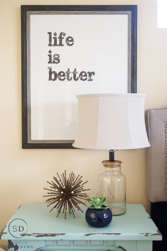 How to Decorate Nightstands with Typography and Industrial Elements