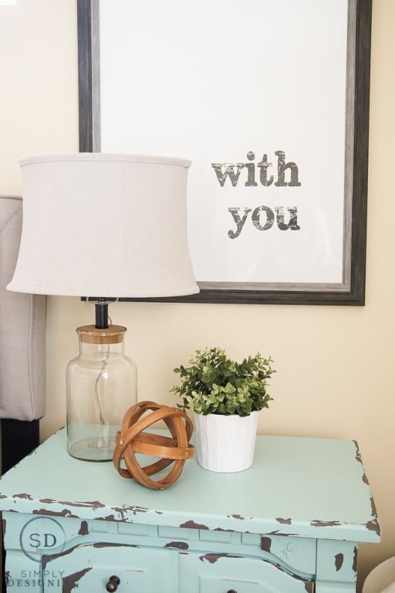 How to Decorate Nightstands with Typography and Industrial Elements