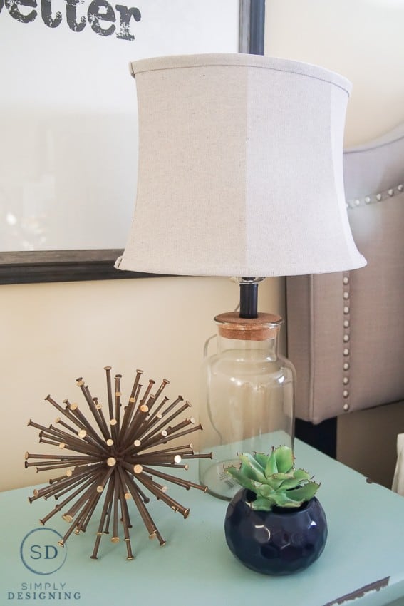 How to Decorate Nightstands with Typography and Industrial Elements