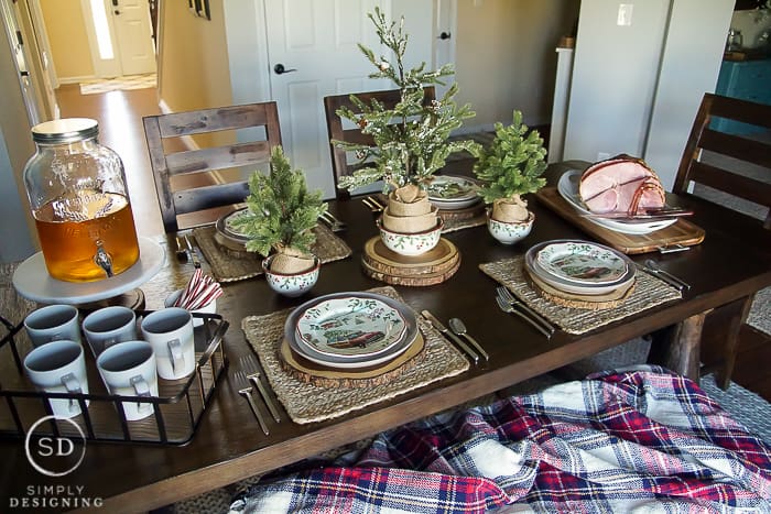 Vintage Farmhouse Holiday Table Setting