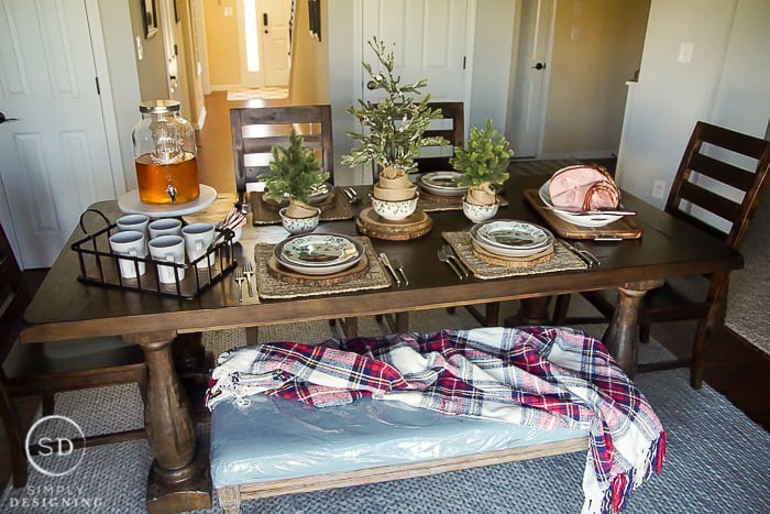 Vintage Farmhouse Holiday Table Setting