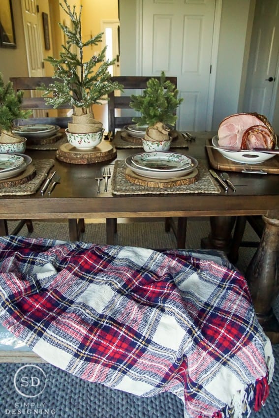 Vintage Farmhouse Holiday Table Setting