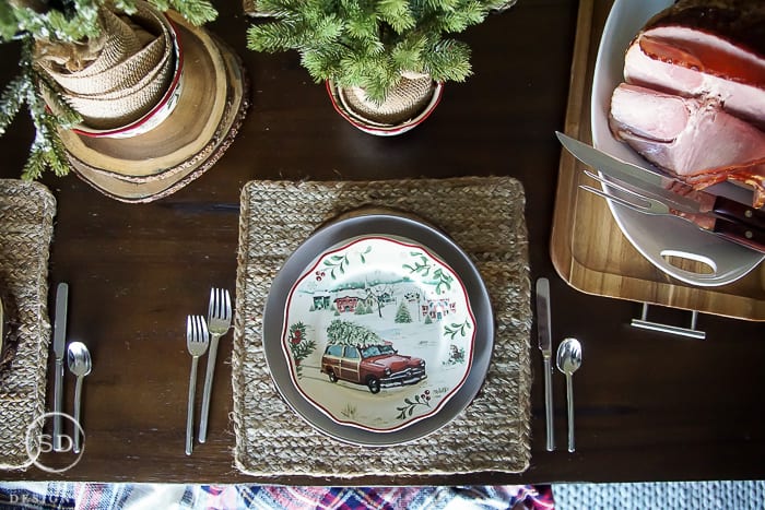 Vintage Farmhouse Holiday Table Setting