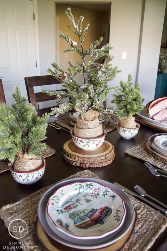 Vintage Farmhouse Holiday Table Setting