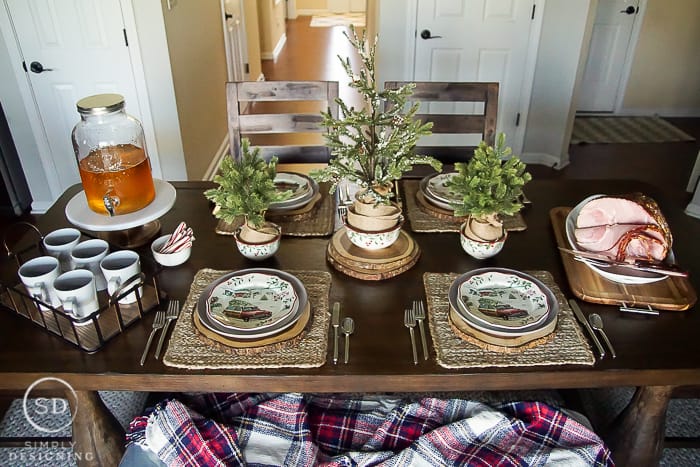 Vintage Farmhouse Holiday Table Setting