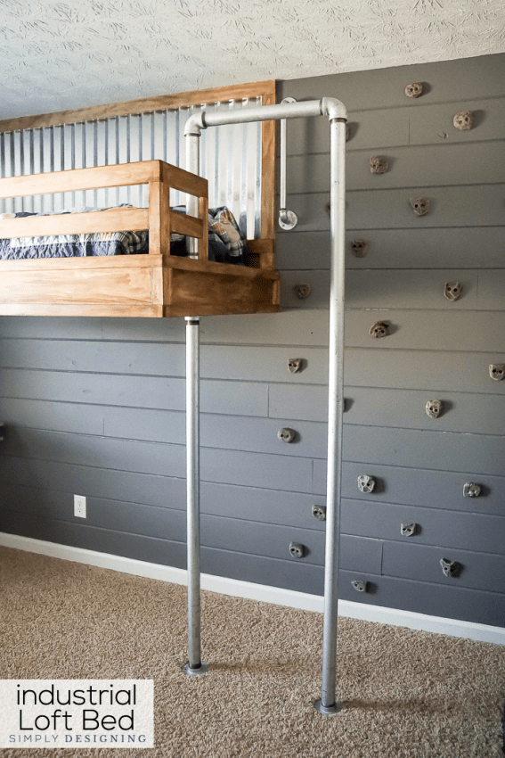 Build Your Own Loft Bed with Rock Climbing Wall and Foremans Pole