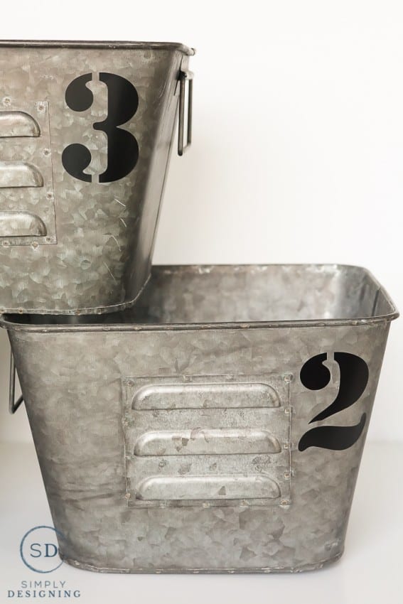 Metal Industrial Bins with numbers