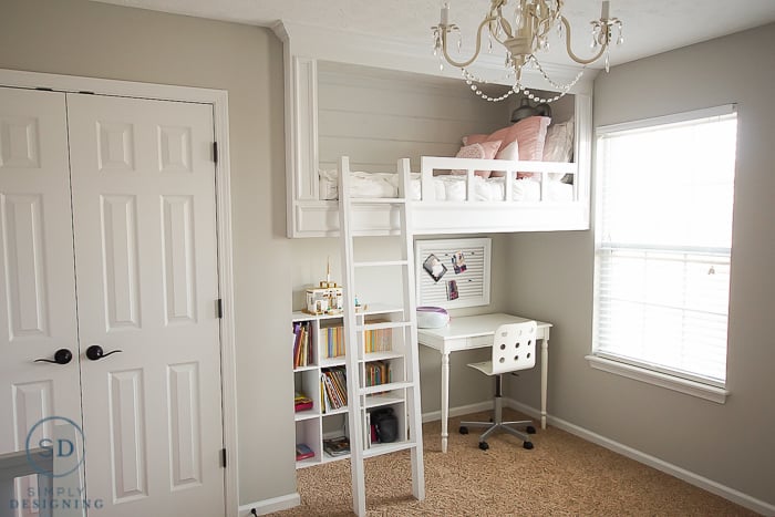 DIY White Loft Bed