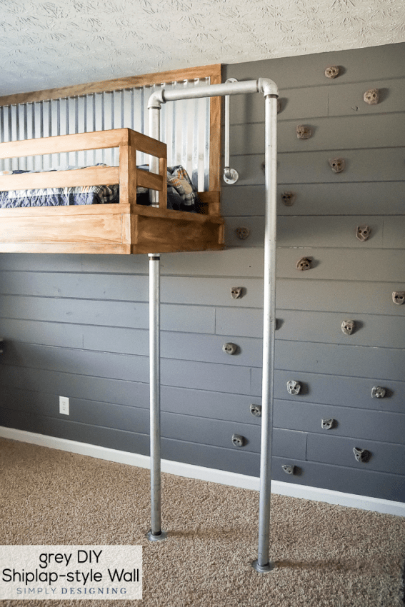 Grey DIY Shiplap Style Wall