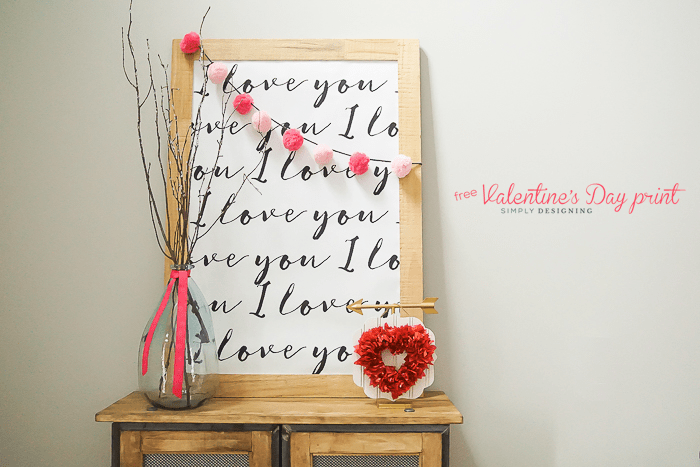 I Love You Printable perfect Valentines Day Print | I Love You Printable : perfect print for Valentine's Day | 31 | fabric Christmas trees