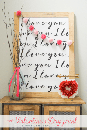 I Love You Printable : perfect print for Valentine's Day | Simply ...