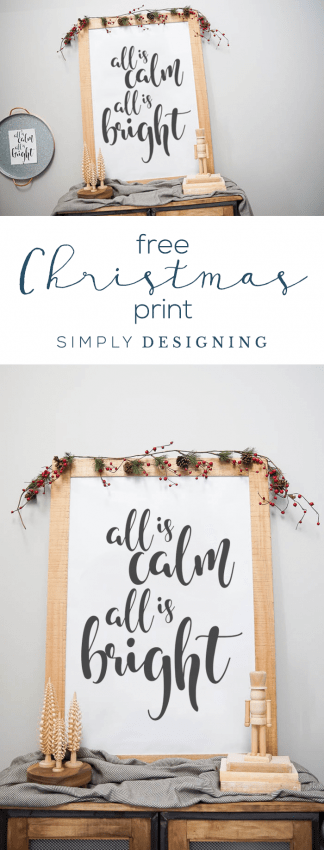 All is Calm All is Bright - Free Christmas Print - Free Christmas Printable - Free Christmas Art
