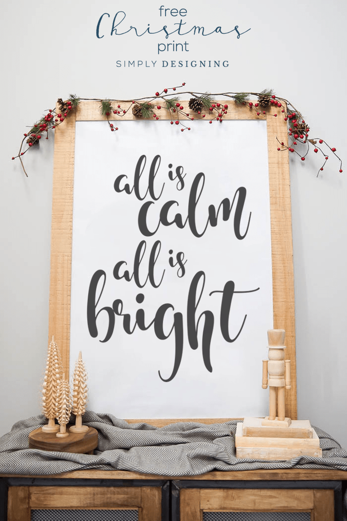 All is Calm All is Bright - Free Christmas Print - Free Christmas Printable