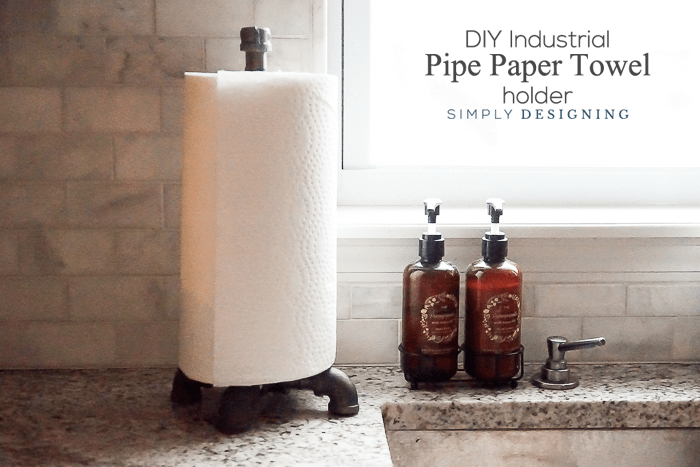 DIY Industrial Pipe Paper Towel Holder