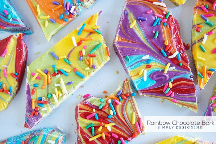 Rainbow Chocolate Bark a delicious and beautiful chocolate treat | Rainbow Chocolate Bark Recipe | 13 | rhubarb strawberry crisp