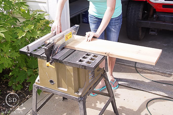 cutting 10"wide boards with a table saw to make shelves for printer table