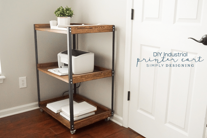 DIY Printer Table with an Industrial Style to Give Your Office More Storage