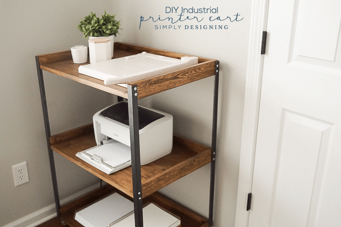 DIY Industrial Printer Cart | Industrial DIY Printer Table | 18 | Standing Desk