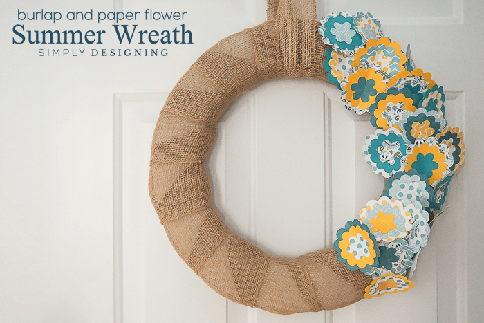 Burlap Summer Wreath | Burlap and Paper Flower Summer Wreath | 13 | Standing Desk