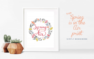 Spring Print Spring is in the Air Free Hand Lettered Print for Spring Free Hand Lettered Spring Print with Floral Wreath 4 botanical prints