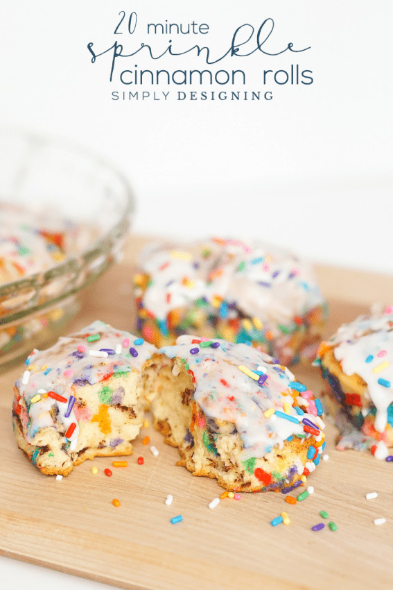 Sprinkle Cinnamon Rolls You Can Make in 20 Minutes - such a fun way to make a treat extra special