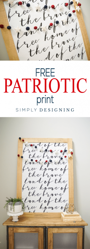 Free Patriotic Print made with Beautiful Typography - a perfect print for Memorial Day or the Fourth of July