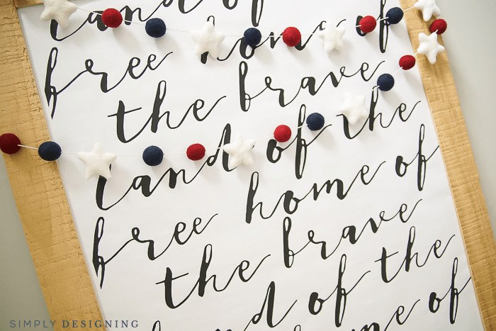 Land of the Free Home of the Brave FREE Print | Free Patriotic Print made with Beautiful Typography | 16 | Free Printable Calendar