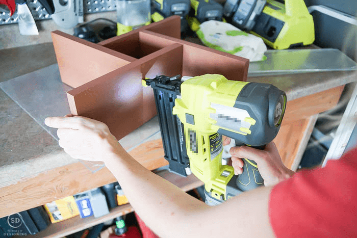 nail gun end table together