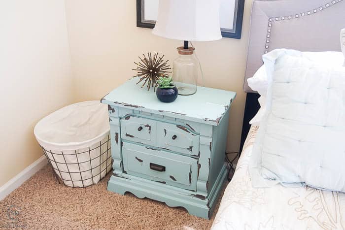 Master Bedroom : Before : with chippy paint nightstands : and plans to totally transform this bedroom into a sanctuary