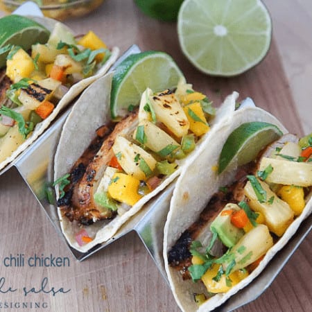 Citrus Chili Chicken with Grilled Pineapple Salsa