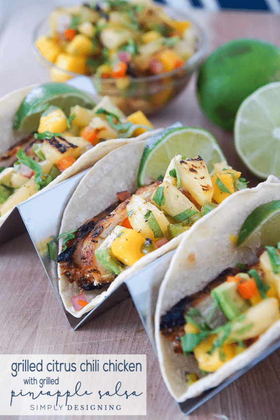 Grilled Citrus Chili Chicken with Grilled Pineapple Salsa