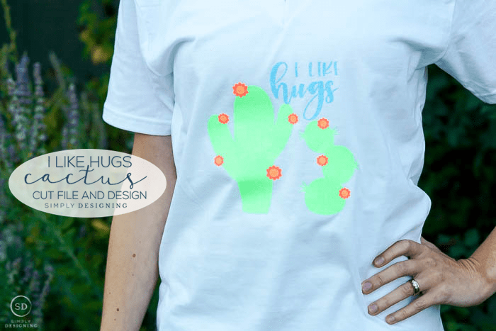 I Like Hugs Cactus Design | I Like Hugs Cactus Cut File and T-Shirt Design | 8 | make a vinyl stencil