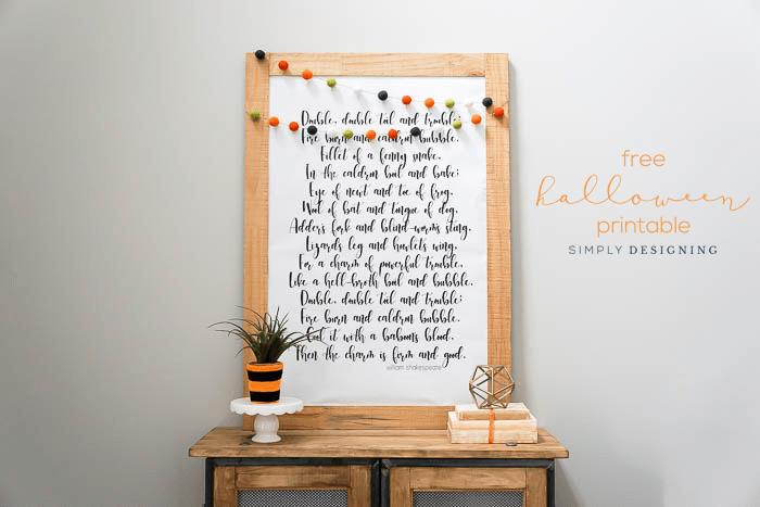 Double Double Toil and Trouble FREE Halloween Printable