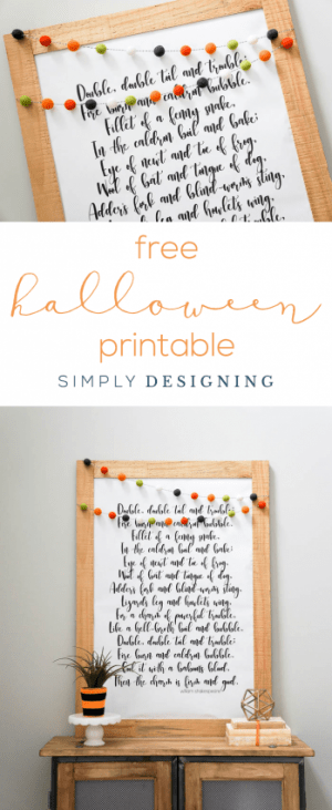 Double Double Toil and Trouble FREE Halloween Printable