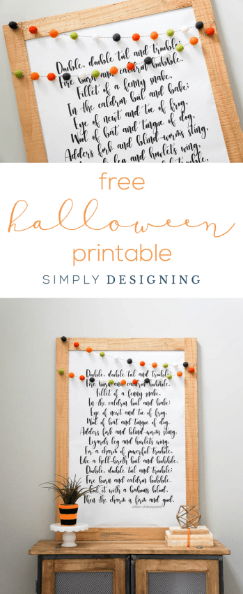 Free Halloween Printable - Double Double Toil and Trouble Halloween Print - beautiful large print for Halloween - free print - free printable