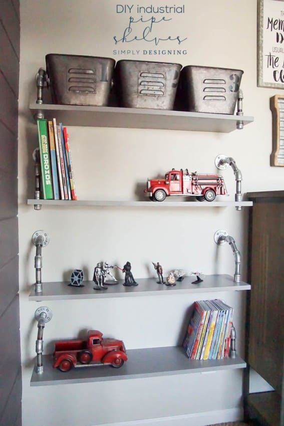 DIY Industrial Pipe Shelves