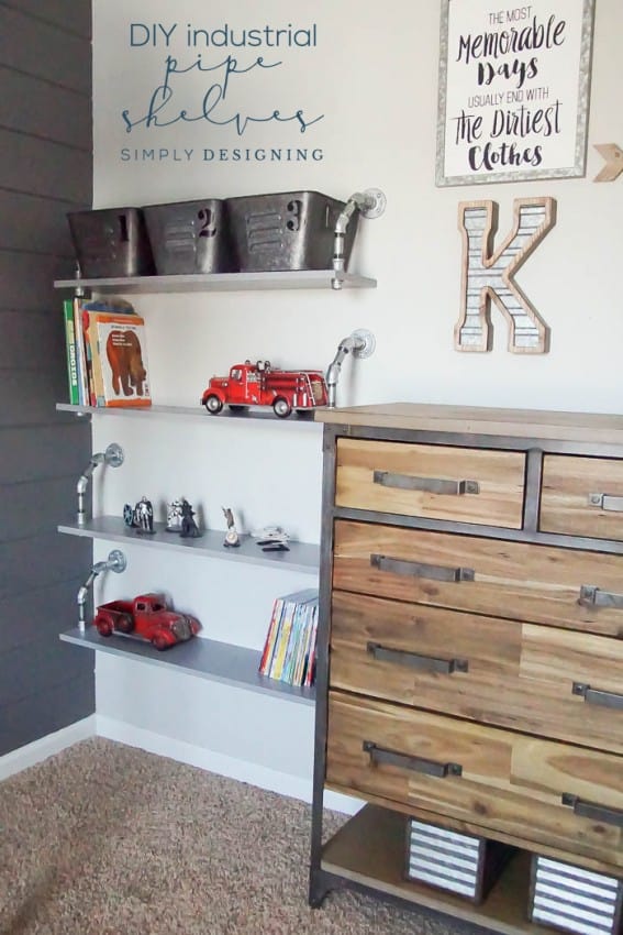 DIY Pipe Shelves