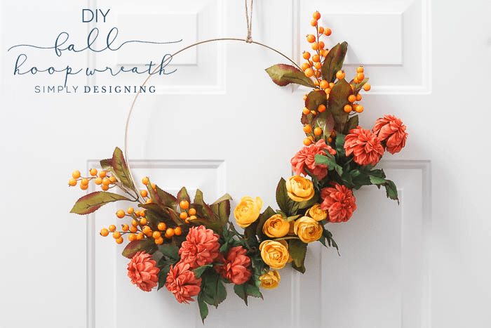 How to make a Fall Hoop Wreath - Simply Designing