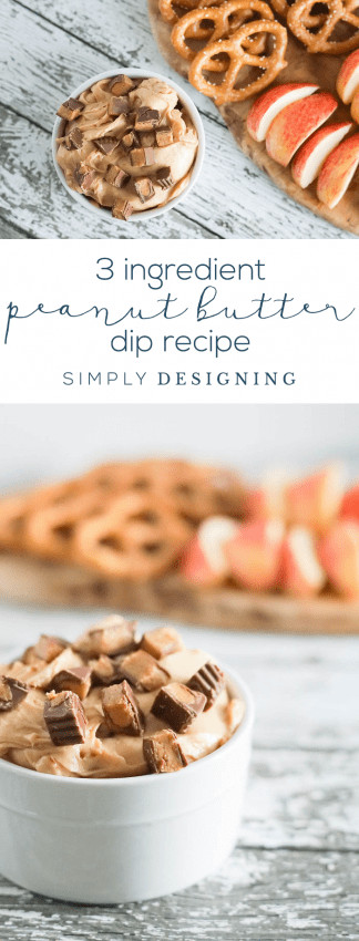 3 Ingredient Peanut Butter Dip Recipe - easy peanut butter dip recipe - dairy free peanut butter dip recipe