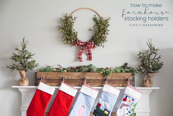 Farmhouse DIY Stocking Holders | How to make Farmhouse Stocking Holders | 11 | fabric Christmas trees