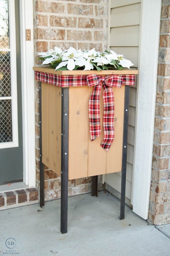 Fake Poinsettias for outdoor Christmas decoration